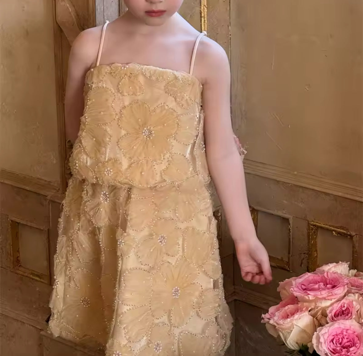 Pearl & flower dress