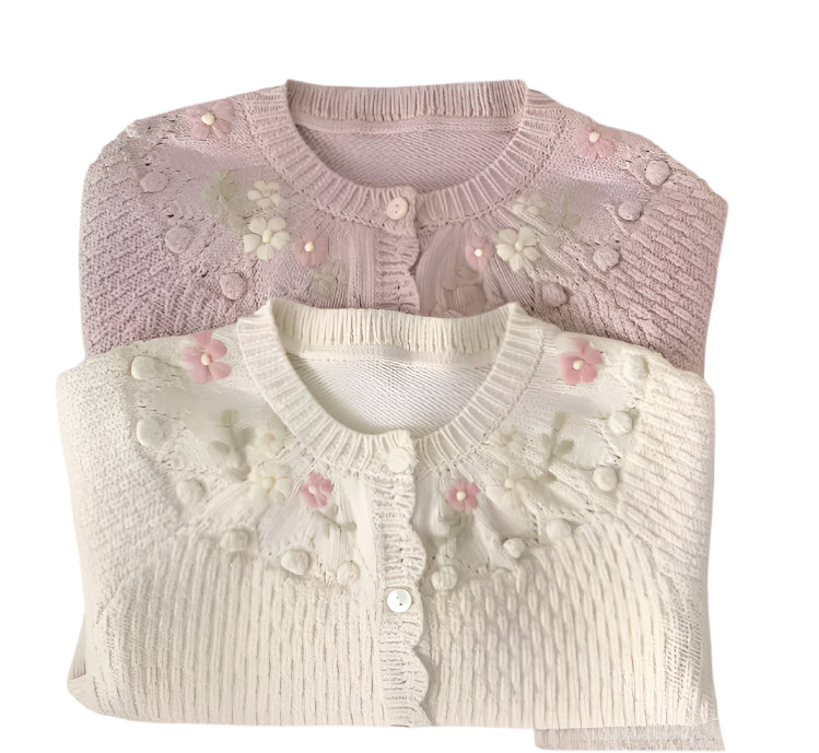 Pink Floral Cardigan