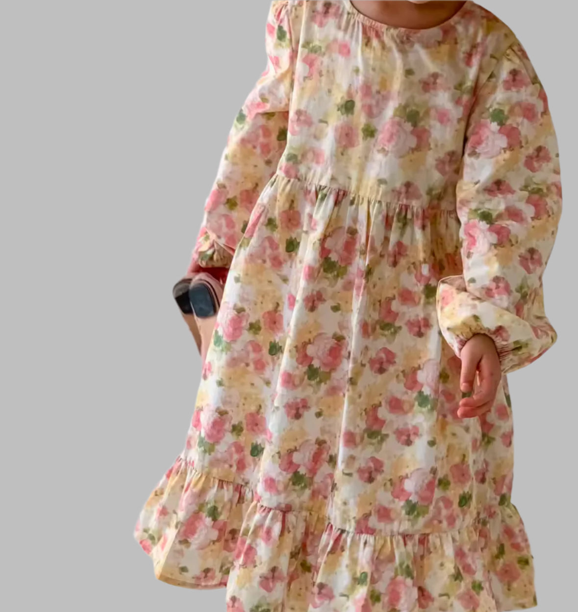 Yellow & Pink Flowers Dress