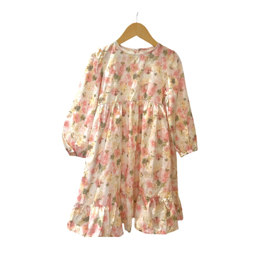 Yellow & Pink Flowers Dress