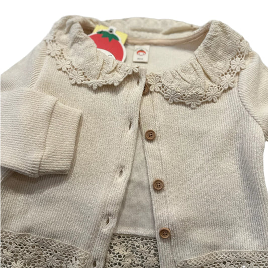 Beige Collar Cardigan