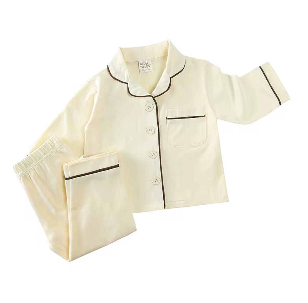 Beige Button Shirt Pajama